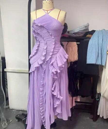 Chiffon Halter Maxi Dress